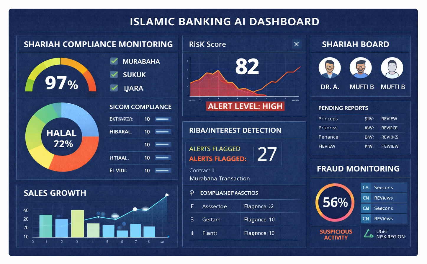 AI in Islamic banking dashboard