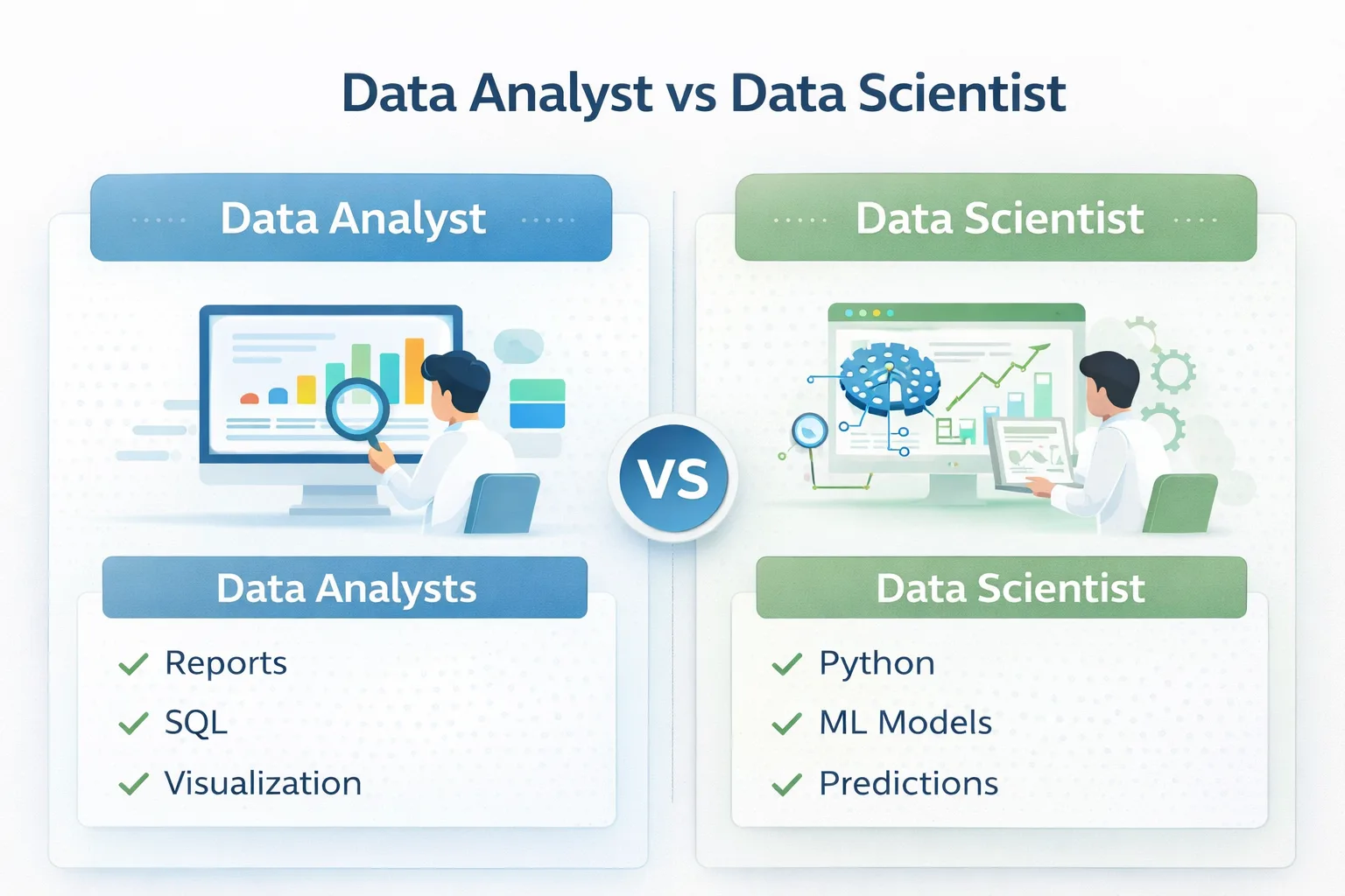 data analyst vs data scientist roles