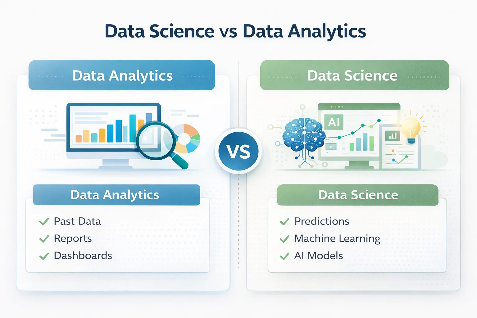 data science vs data analytics comparison